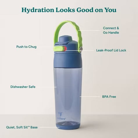 Branded 24oz Aura Tritan Water Bottle Iron Blue Customized