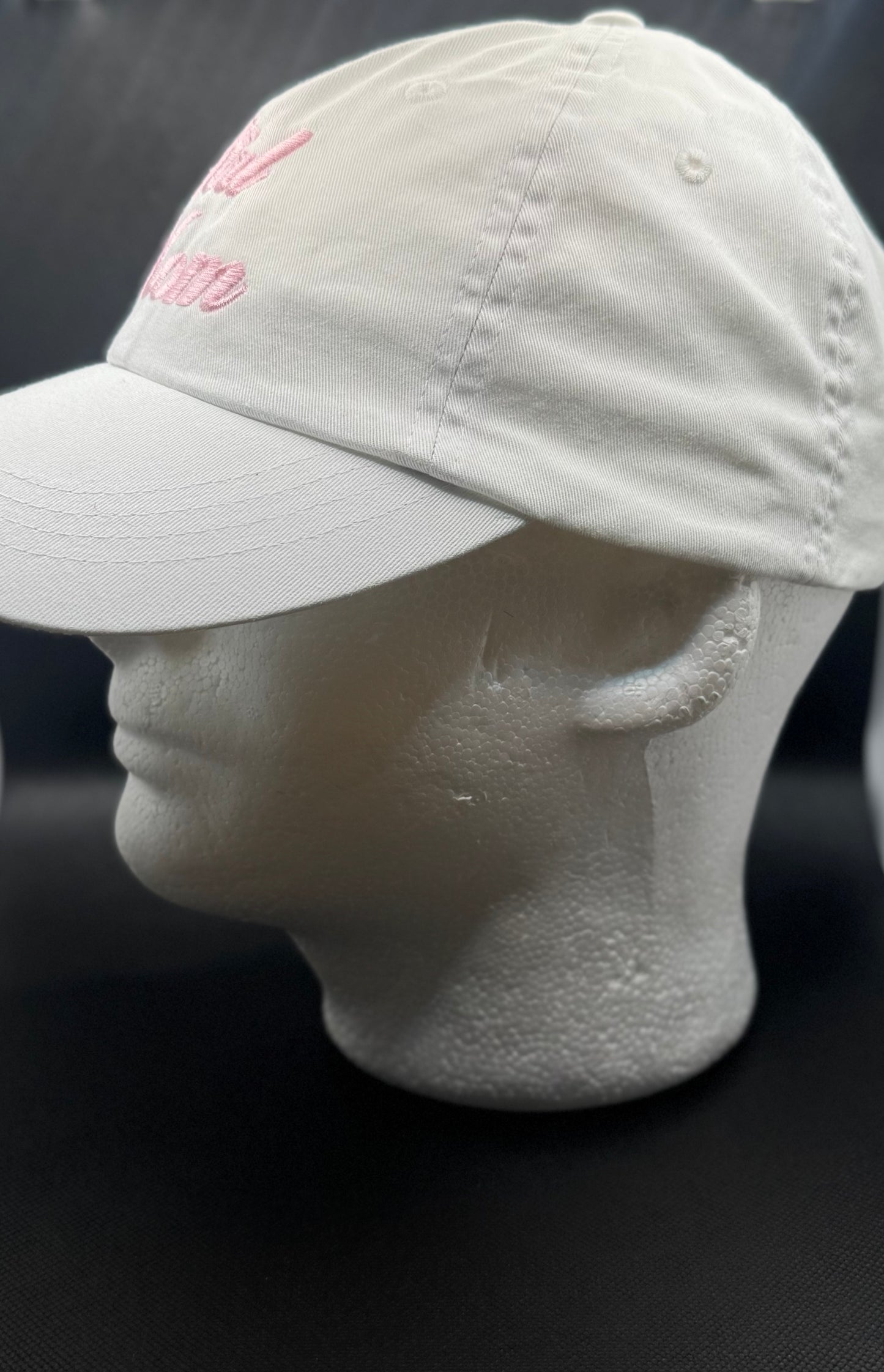 Girl Mom Script Hat Cap White Embroidered Font *Limited Edition*