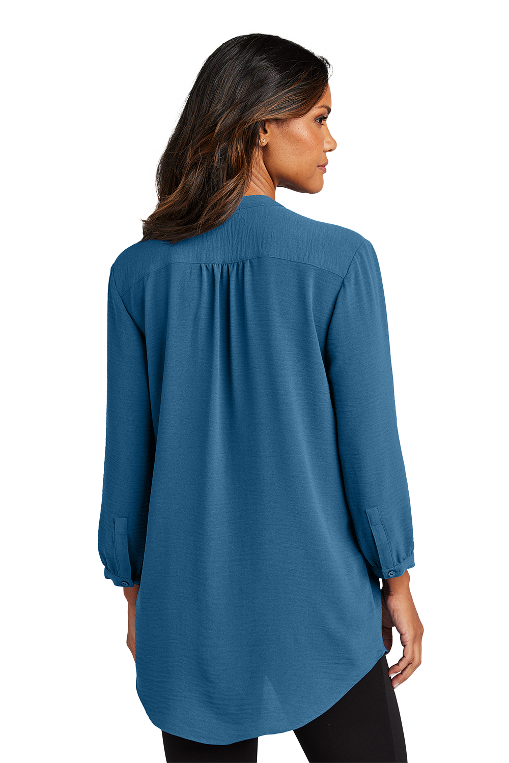 Port Authority Women's 3/4 Sleeve Textured Crepe Tunic Blouse Corporate