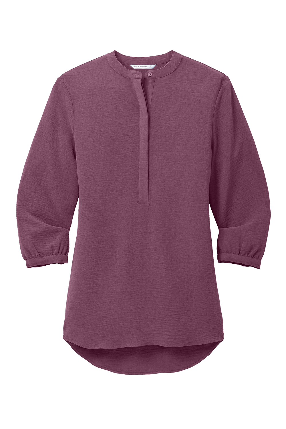 Port Authority Women's 3/4 Sleeve Textured Crepe Tunic Blouse Corporate