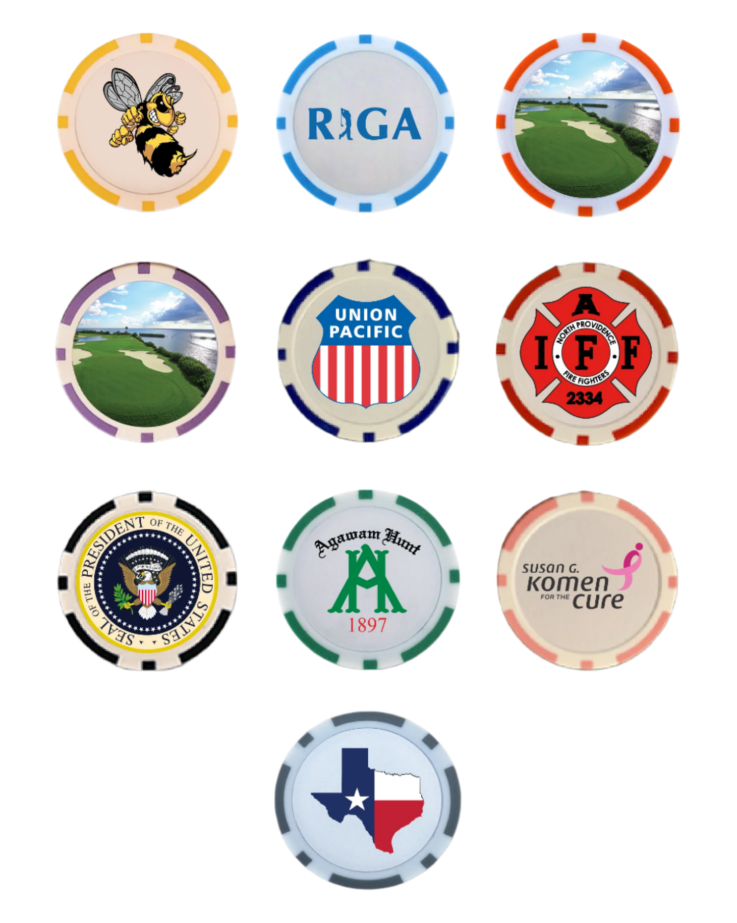 Custom Full Color Poker Chips Front and Back Branded Swag