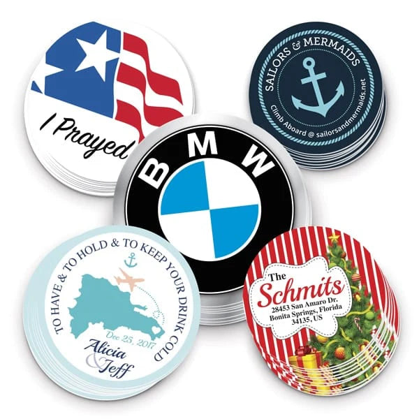 Custom Circle Stickers 3M Vinyl UV Resistant & Waterproof