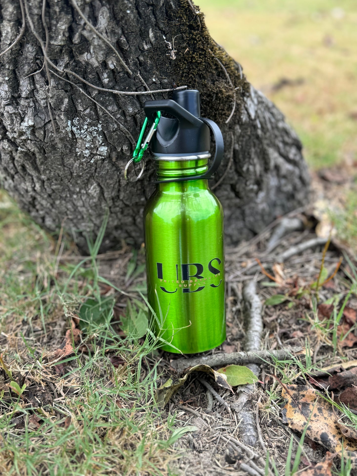 Pull top steel green water bottle cup tumbler screw top - 35 units