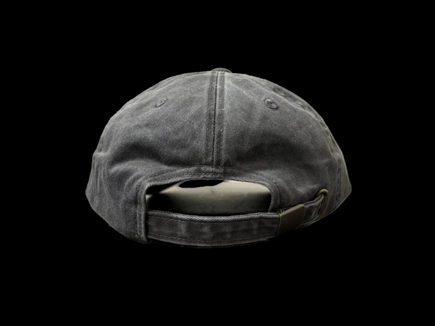 Embroidered Lyric Dad Hat Vintage Washed Black Cap