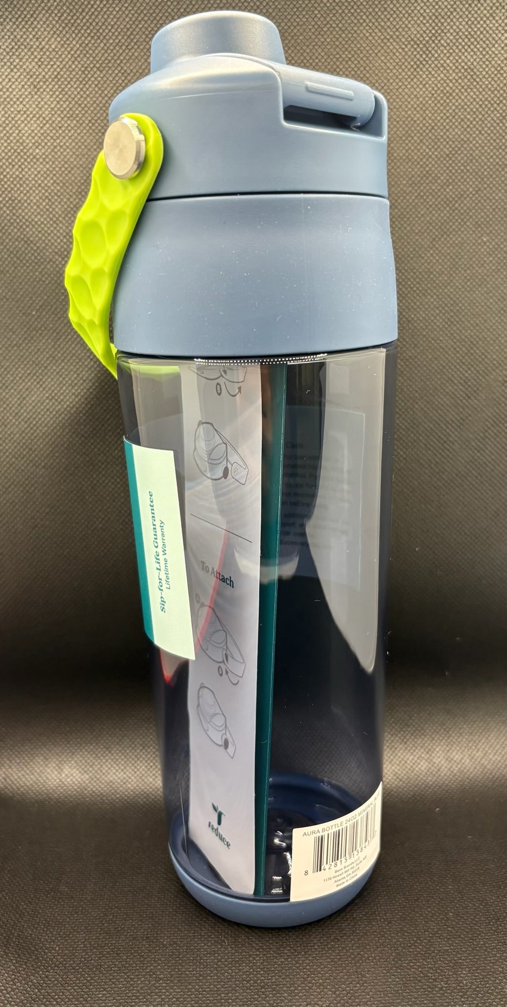Branded 24oz Aura Tritan Water Bottle Iron Blue Customized
