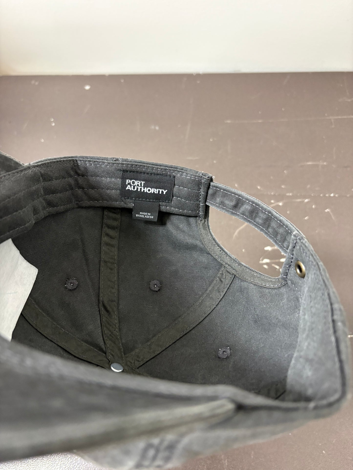 Embroidered Lyric Dad Hat Vintage Washed Black Cap