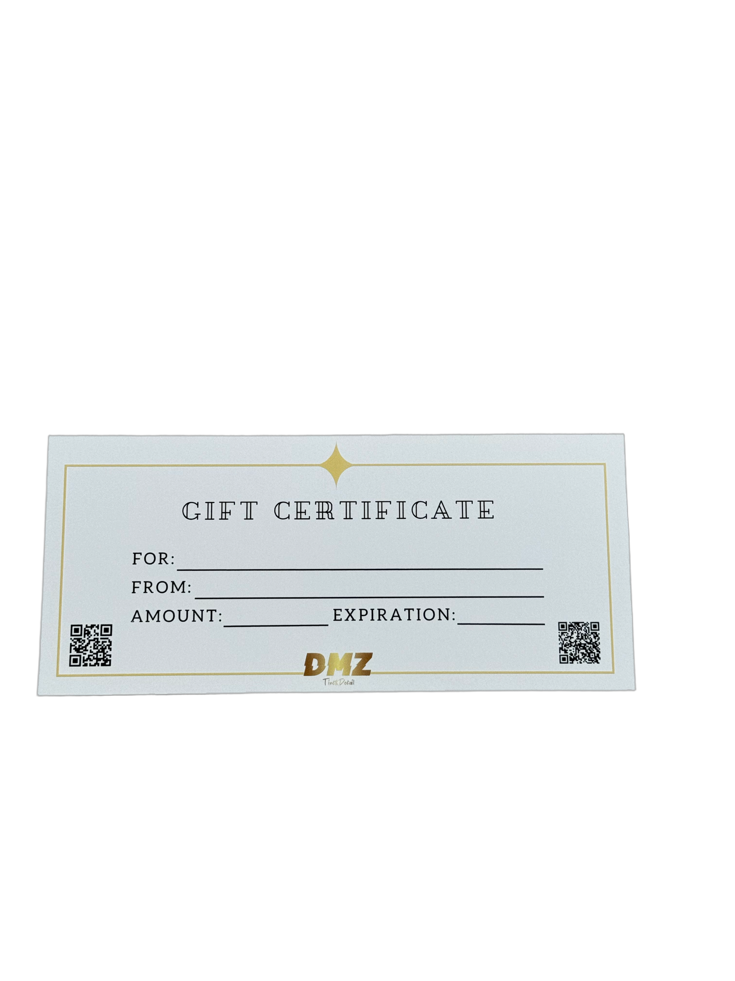 Physical custom Gift certificates