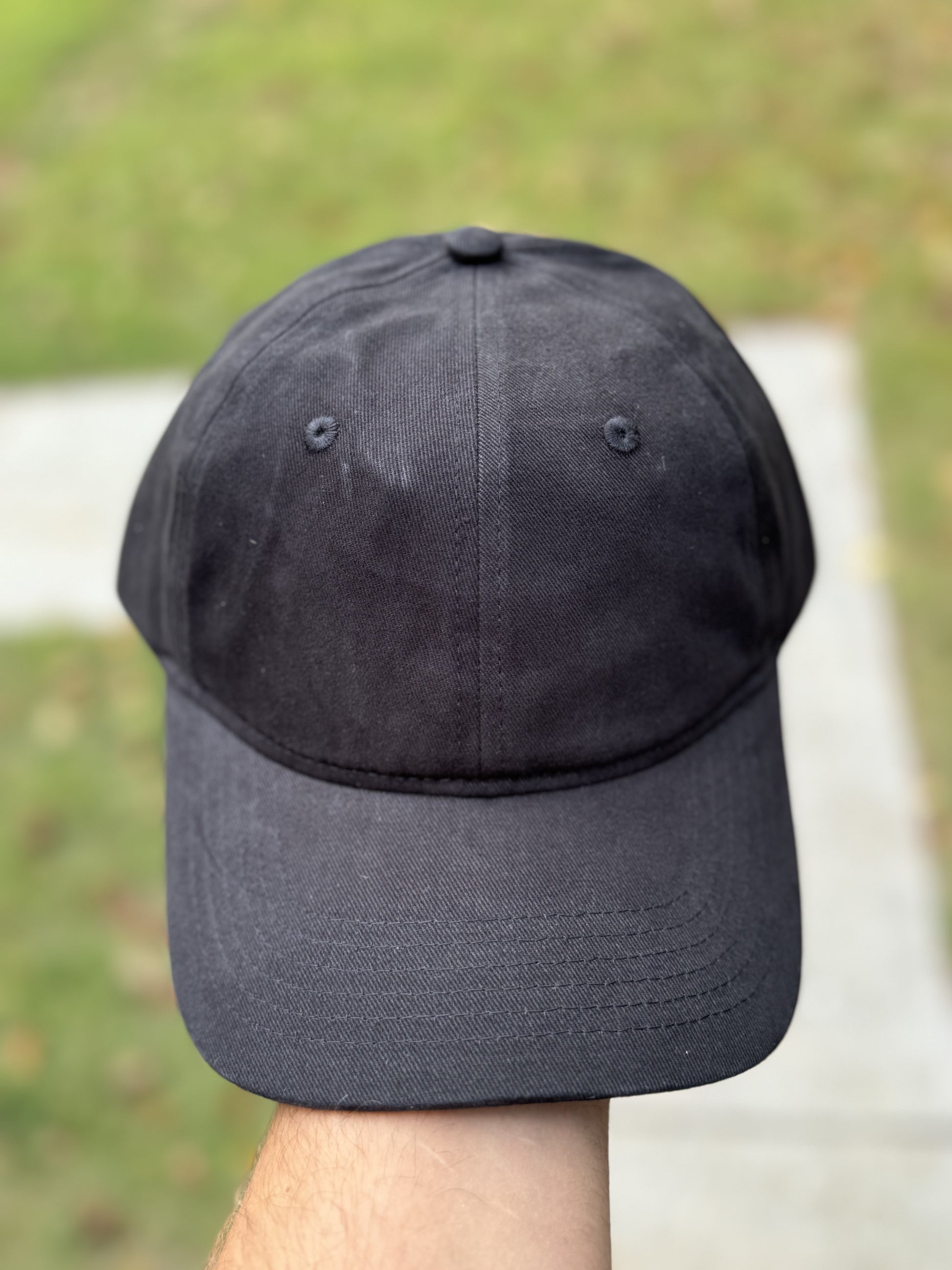 Solid black dad hat cheap
