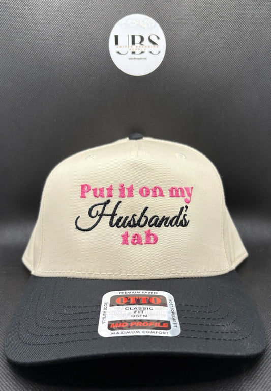 CUSTOM OTTO Natural / Black Brim SnapBack Trucker A-Frame Hat Cap Baseball Hat