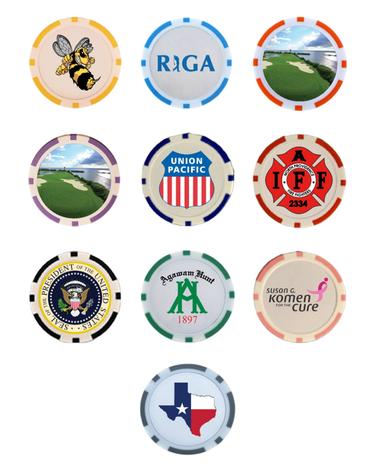 Custom Full Color Poker Chips Front and Back Branded Swag