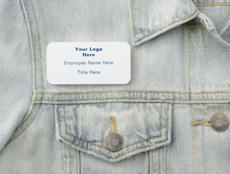 Magnetic Employee Name Company Logo Name Tag